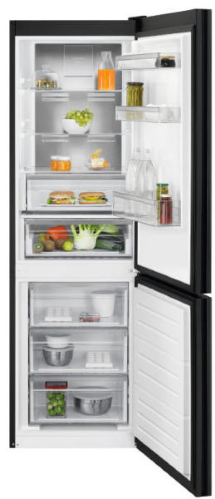 Electrolux LNT7ME32M1, fekete üveglapos 186 cm magas kombinált hűtőszekrény