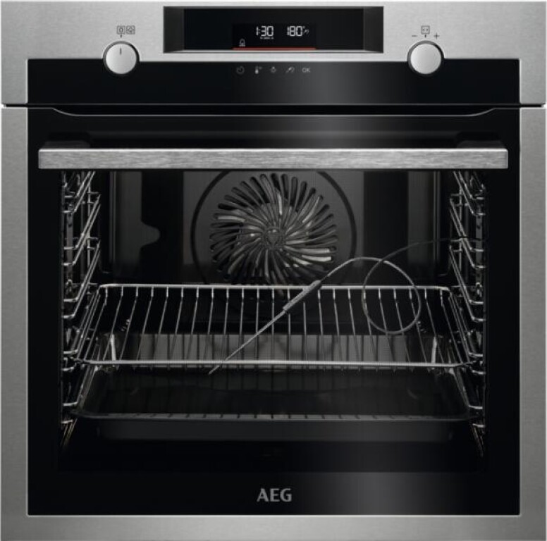 AEG BPE556360M, inox/fekete gőzfunkciós beépíthető sütő